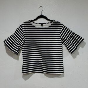 J. Crew Bell Sleeve Striped Top